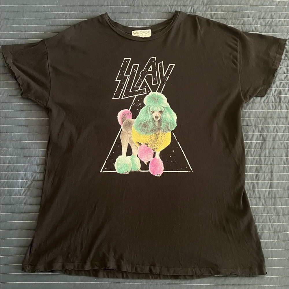 Wildfox Poodle ‘SLAY’ Oversized Tee